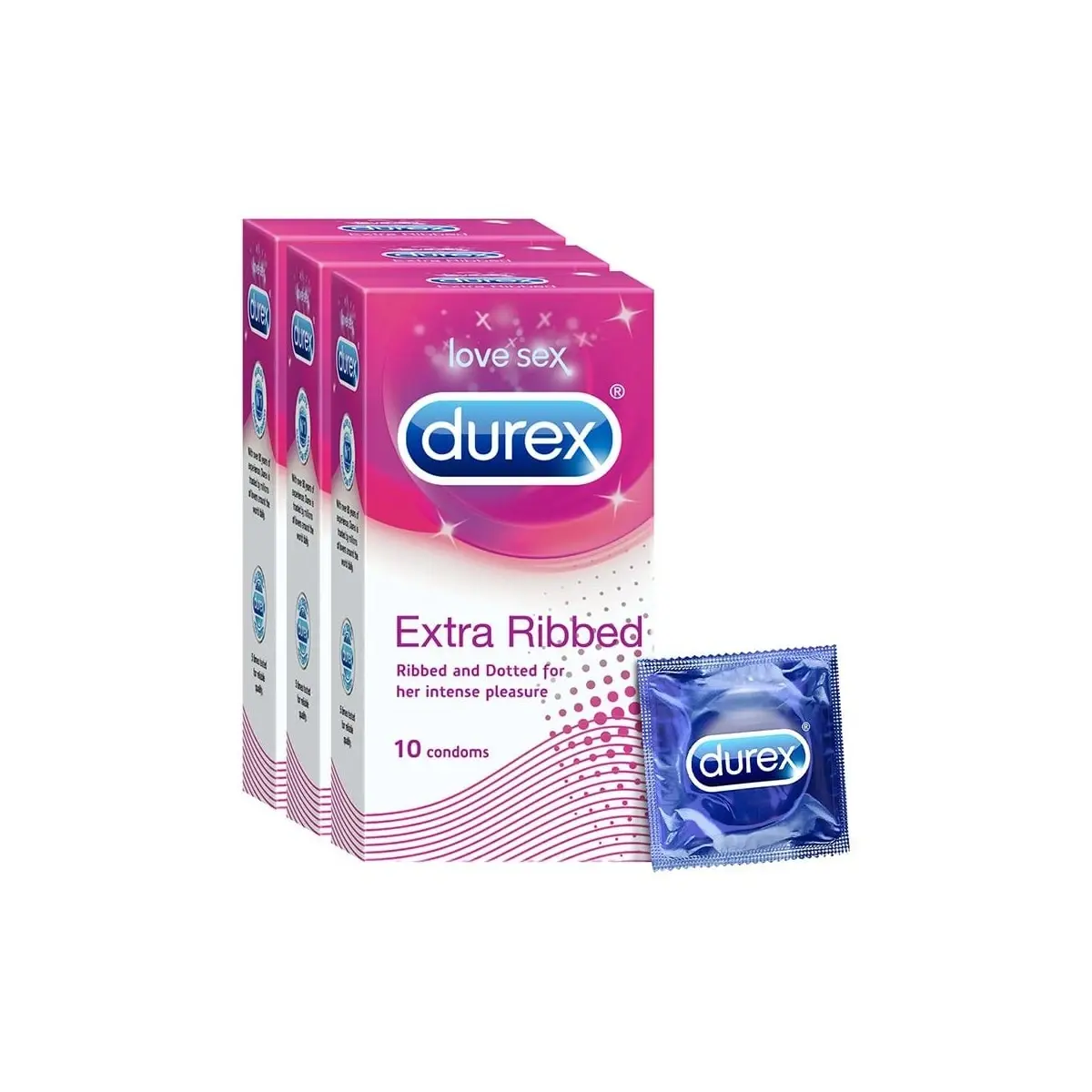 Durex Condom 3pc #Extra Ribbed